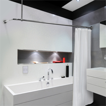 L Shaped Rail  Shower Curtain Rails